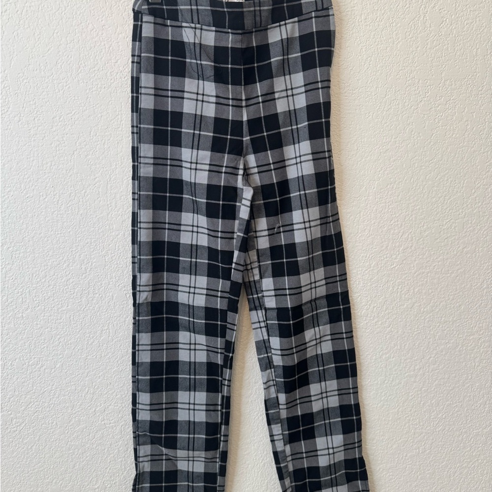 Princess Polly Plaid Black and Gray Pants